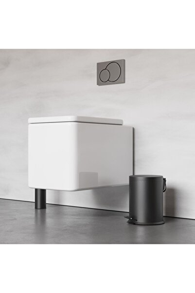 Zift Unique Black Matte Stainless Steel Trash Can - with Pedal and Shock Absorber, 5Lt