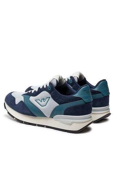 Emporio Armani Men's Lace-Up Brand Logo Sports Style Navy Blue 1 Sneaker X4X642 XN951-T834