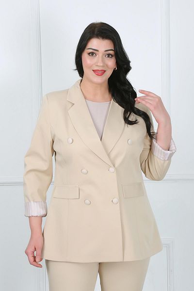 By Alba Collection سترة نسائية من قماش المنك ذات حجم كبير