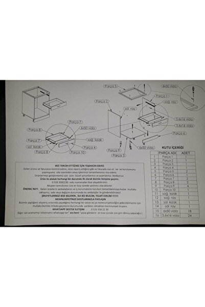 MyMob Mobilya Ankastre 01 Çekmeceli Modül Fırın Ve Ocak Dolabı (OCAK FIRIN HARİÇ)