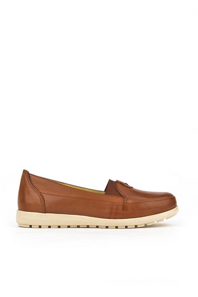 Ziya Genuine Leather Women's Casual Shoes1411022Z7341 Tan