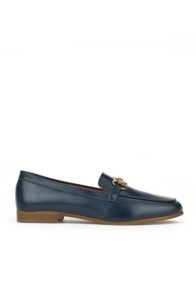 Ziya Navy Blue Genuine Leather Women's Shoes -1411033Z24072