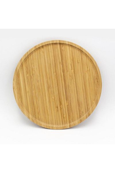ELZEY HOME Natural Bamboo Round Serving Plate 30x30 cm Natural
