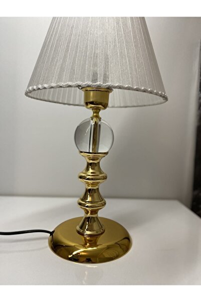 asellus Kussabe model gold lampshade, crystal glass ball detail, lampshade, desktop lamp, Table lamp