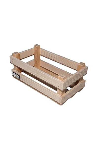 Barış Dizayn Doğal Ahşap Kasa Mini Çok Amaçlı Ağaç Kasa Ekmeklik Meyvelik Süsleme Sepet