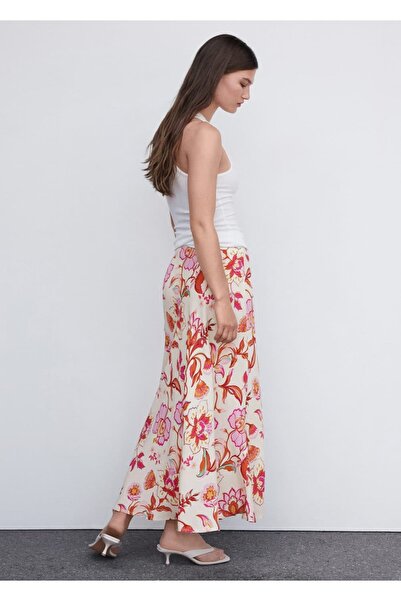 MANGO Woman Çiçekli uzun etek
