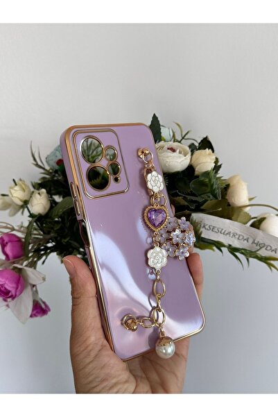 Aksesuarda Moda حافظة Redmi Note 12 المتوافقة مع الزهور والأحجار واللؤلؤ المق...