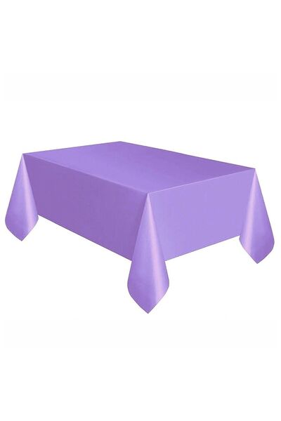 DÜVENCİ TİCARET Lilac Plastic Disposable Tablecloth + Lilac Party Tablecloth