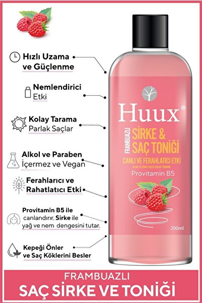 Huux Frambuazlı Saç Sirke Ve Saç Toniği & Canlandırıcı Saç Sirkesi Ve Tonik