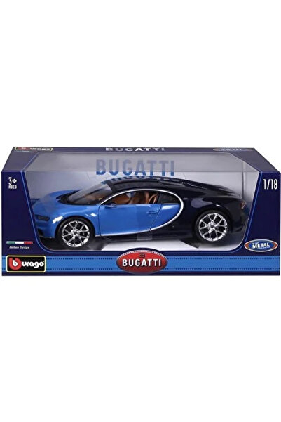 BBURAGO Bugatti Chiron Mavi 1/18 Model Araba