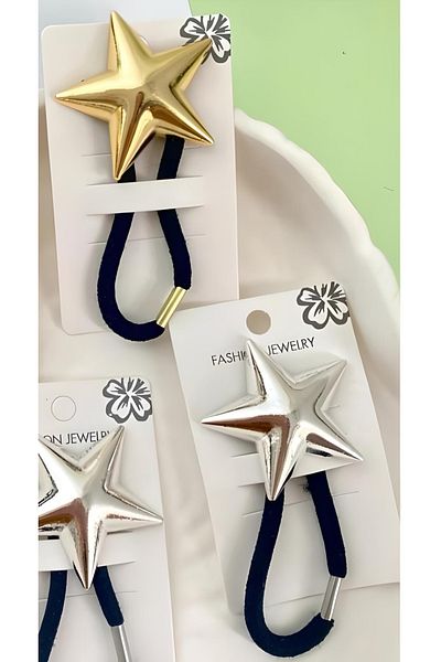 Eylülün Takısı Gold-silver Women's Star Buckle ElasticSetof 2