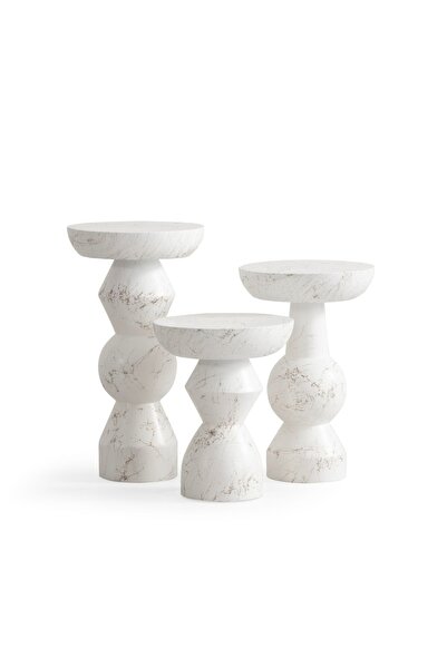 More Wood Design Modern Tasarım 3'lü Sehpa