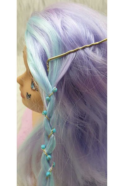HAPPY HANDMADE 30cm Special Design Hair Bead Gift Buckle Crown Hair Accessory Hair Earrings Hair Ornament