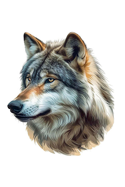 MegaSticker Gray Wolf Sticker Motor, Helmet, Laptop, Car Sticker 13X12 cm