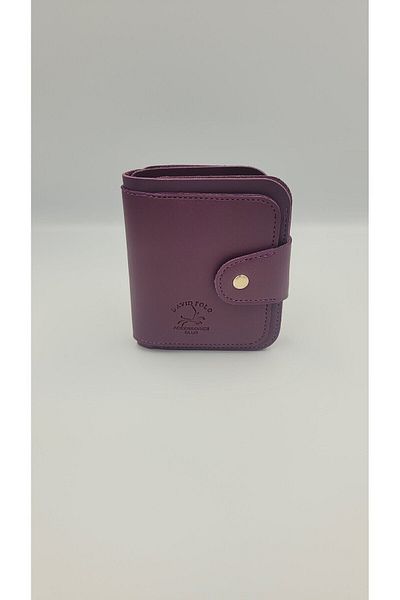 DAVID POLO Women's David Polo Purple Multi-Compartment Mini Size Quality Soft Wallet