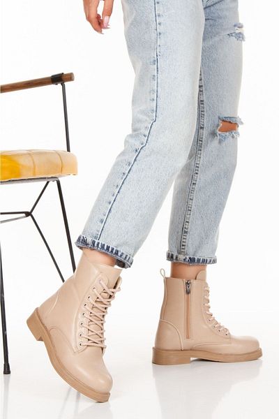 Demashoes Καρύδι Κοντές Γυναικείες Μπότες & Μποτάκια & Μποτάκια