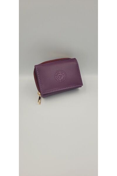 DAVID POLO Kırase Women's Purple Sports Multi-Pocket and High Quality Mini Wallet
