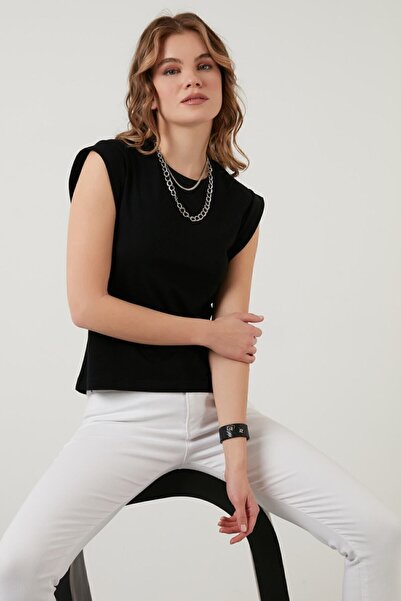 Lela Pamuklu Bisiklet Yaka Kolsuz Basic T Shirt T Shirt 5864201