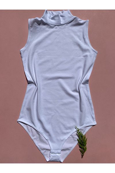 LEYNA BUTİK Black and White Women's Athlete-body - 2 Pieces, Cotton and Lycra, Turtleneck