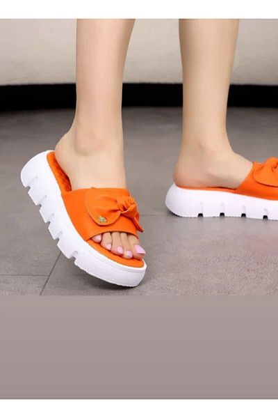 Demashoes Lux Orange - Papuci de damă confortabili cu talpă de masaj, talpă specială pentru utilizare pe termen lung