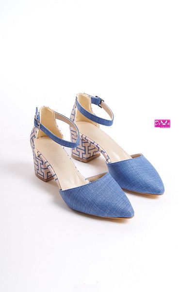 Demashoes Pantofi cu toc de sezon nou din denim Tocul are 5 cm