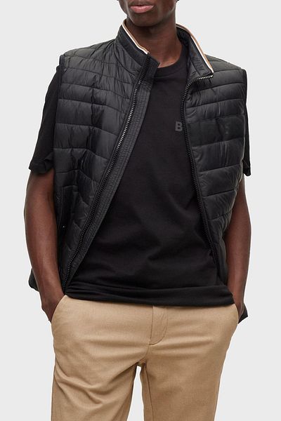 BOSS Waterproof Regular Fit Stand-up Collar Puffer Vest Men's Vest 50464300 001