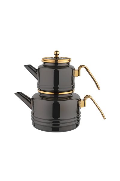 Schafer Emily Enameled Teapot Set 3 Pieces-Black
