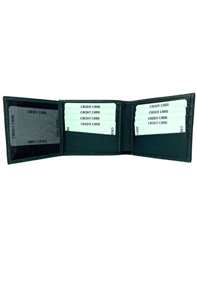 Parscraft Γνήσιο Δερμάτινο Παλέτα Πορτοφολιού Μοντέλο Πράσινο