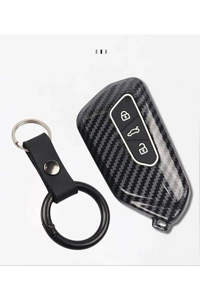 bigkey For Volkswagen Golf 8 -Seat-Skoda Black Carbon Key Case Cover'New Case'