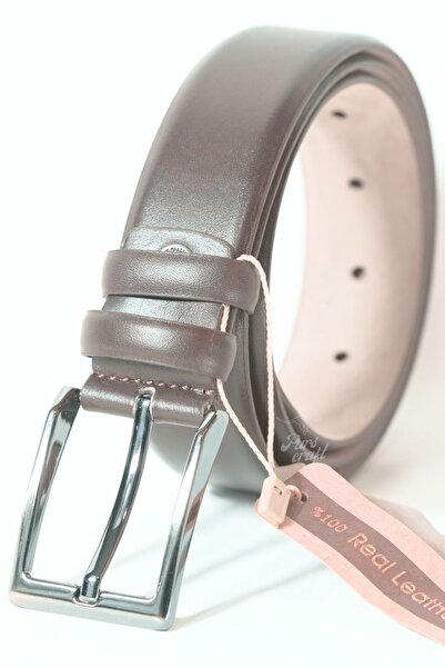 Parscraft Curea din piele naturală pentru bărbați 3,5 cm maro curea clasică p...