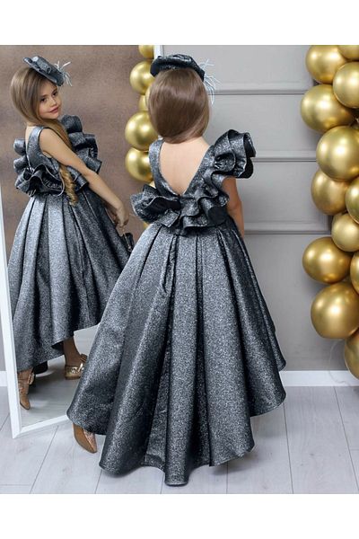 Calisa Girl's Evening Dress with Graduation Hat, Buckle and Bag Special Occasion Dress