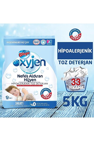 Bingo Oksijen Hipoalerjenik Toz Çamaşır Deterjanı 5 Kg