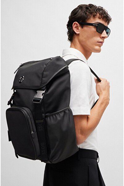 BOSS Erkek Marka Logolu Günlük Kullanım Siyah Sırt Çantası 50516809-001