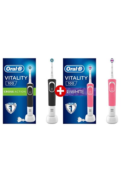 Oral-B D100 Cross Action Siyah Pembe 3d White Şarjlı Diş Fırçası