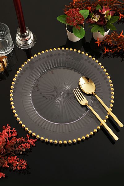 TR Turan Collection İNCI Set Supla din 6 piese de culoare aurie - Plastic dur de lux