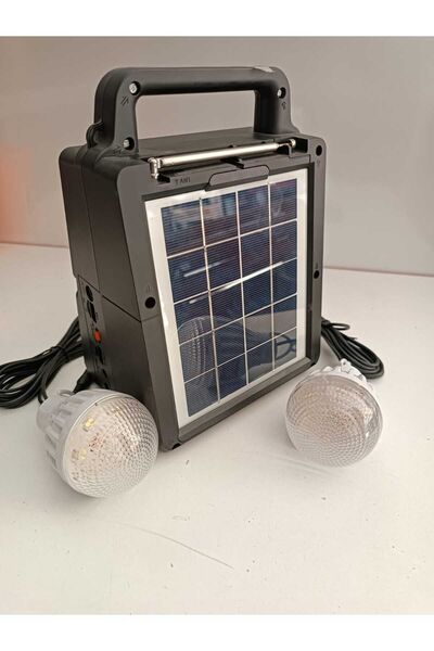 pasajdanal Everton Rt-913 Şarjlı Fm/usb/bt Güneş Enerjili 2 Ampullü Solar Set...