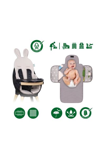 Been Mama Sandalyesi Minderi + Fonksiyonel Bebek Bakım Matı Set