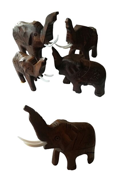 PİRAMİGO Ahşap Dekoratif Fil Seti 4 Adet