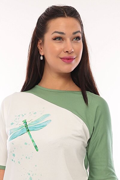 Sistas Γυναικεία κοντομάνικη μπλούζα με σχέδιο 3053 Çağla