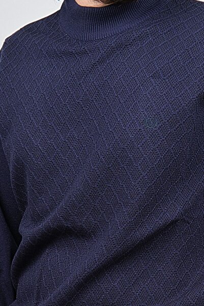 Pelikan Чоловічий светр з візерунком у вигляді половини риби, з вовняної пряжі, 1578710, фіолетовий