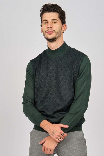 PAVE Men's Patterned Wool Sweater 4537190 Green