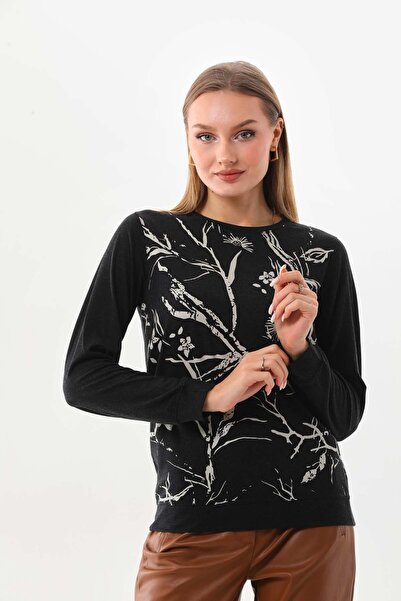 Sistas Γυναικεία μπλούζα με μακρυμάνικο λαιμόκοψη 23508 Anthracite