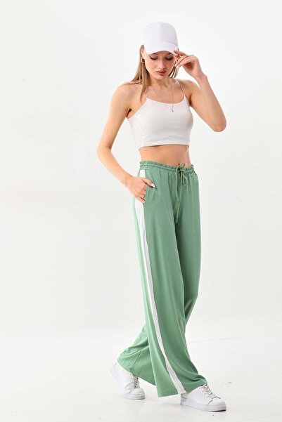 Sistas Women's Comfortable Form Trousers with Side Stripe Detail 23415 Çağla