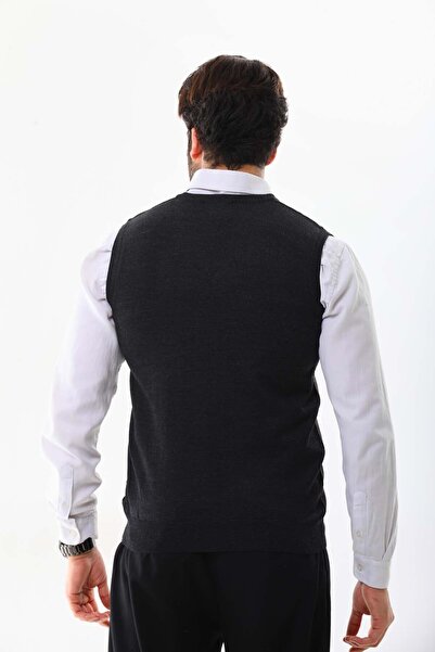 Pelikan Чоловіча футболка з V-подібним вирізом Yun Suveter 4P13 Антрацит