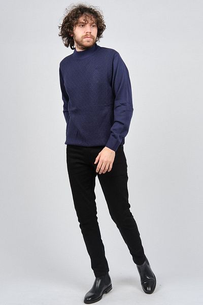 Pelikan Ανδρικό πουλόβερ με μοτίβο Half Fisherman Wool 1578710 Purple