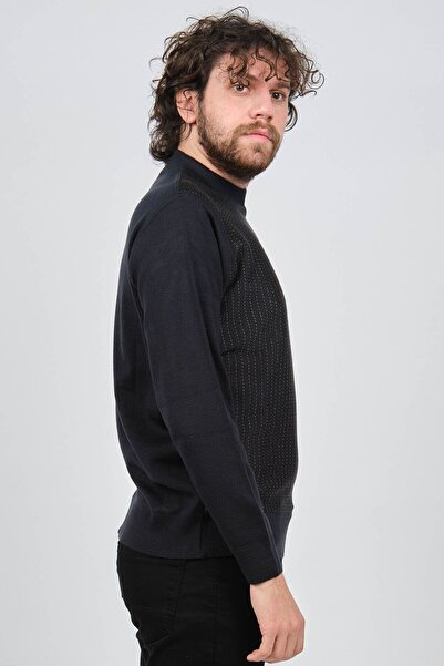 Çizgi Triko Ανδρικό πουλόβερ με μοτίβο Half Fisherman Line 42564234 Navy Blue