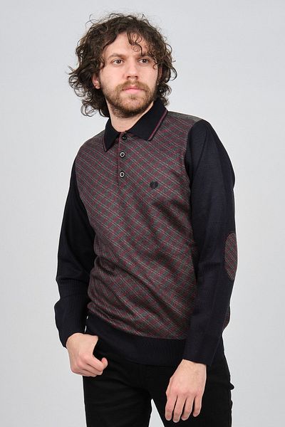 Pelikan Men's Patterned Elbow Detailed Polo Neck Sweater 1577423 Fuchsia