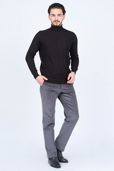 Raymons Pulover pentru bărbați, cu model, tricotaj complet Fisherman 67822507 negru