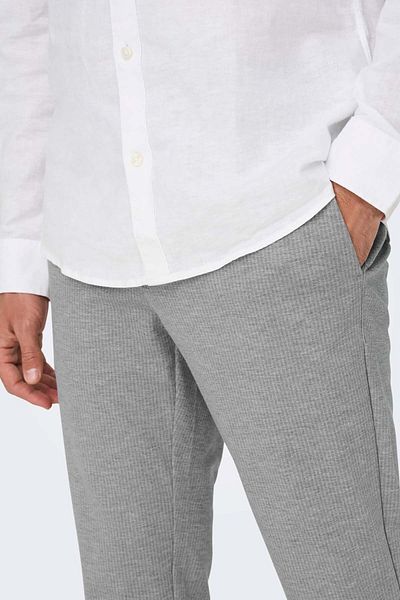Only & Sons Ανδρικό παντελόνι Onsmark ριγέ Chino 22024957 Μπεζ