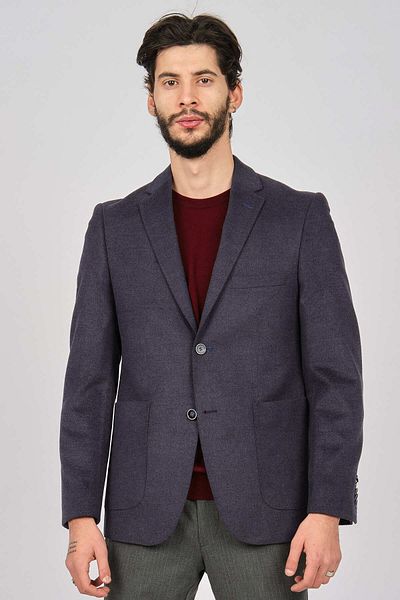 Avvenente Мъжко спортно вълнено яке Slim Fit 0141004 Тъмносиньо